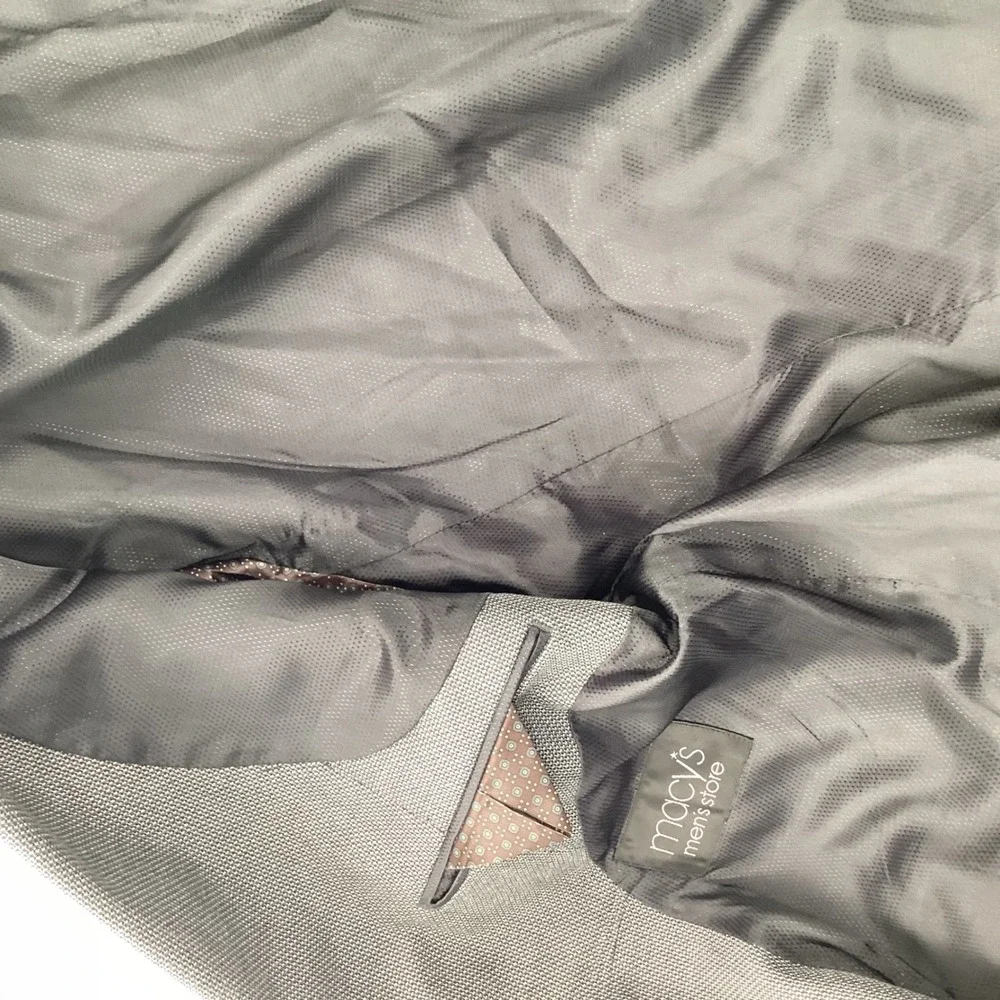Michael Kors Mens Grey Textured Two Button Blazer Sport Coat 48L Macys Store‎